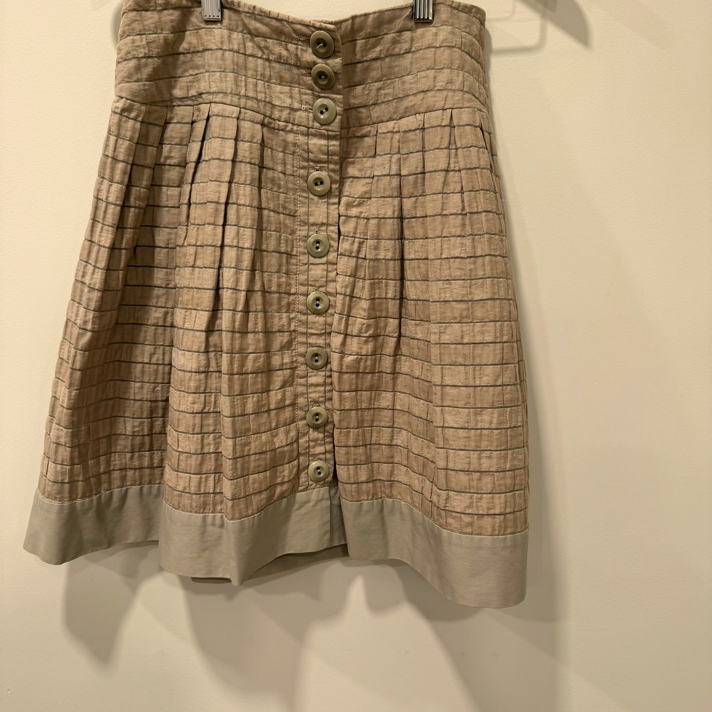 Nanette Lepore Skirt 4 Brown Gold Tiered A Line Lined .